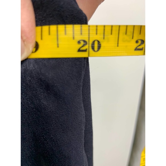 Something Navy Night Blue Draped Front V Neck Long Sleeve Wrap Blouse Size M - Picture 7 of 8